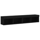 Tv-meubel van bewerkt hout met RGB LED-verlichting en stijlvol design - Tv-meubels