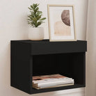 Tv-meubel van bewerkt hout met RGB LED-verlichting en stijlvol design - Zwart / 1 / 40 cm - Tv-meubels