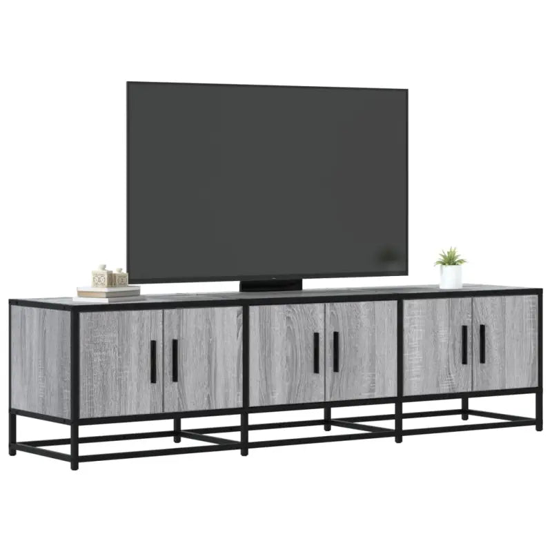Tv-meubel van bewerkt hout met ruime opbergruimte - Grijs sonoma / 1 / 150 cm - Tv-meubels