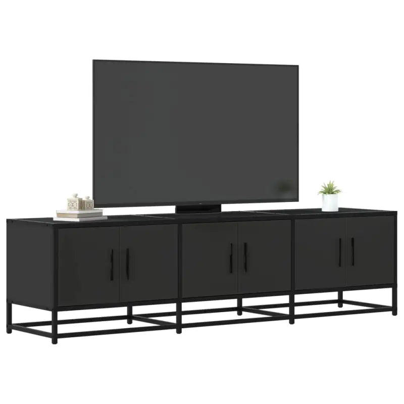 Tv-meubel van bewerkt hout met ruime opbergruimte - Zwart / 1 / 150 cm - Tv-meubels
