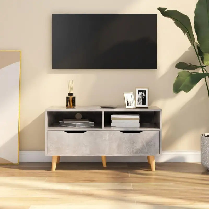 Tv-meubel van bewerkt hout met stevig en praktisch ontwerp - Betongrijs / 1 - Tv-meubels