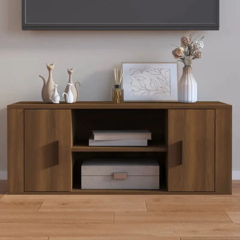 Tv-meubel van bewerkt hout met stijl en stevigheid - bruin eikenkleur / 1 - Tv-meubels