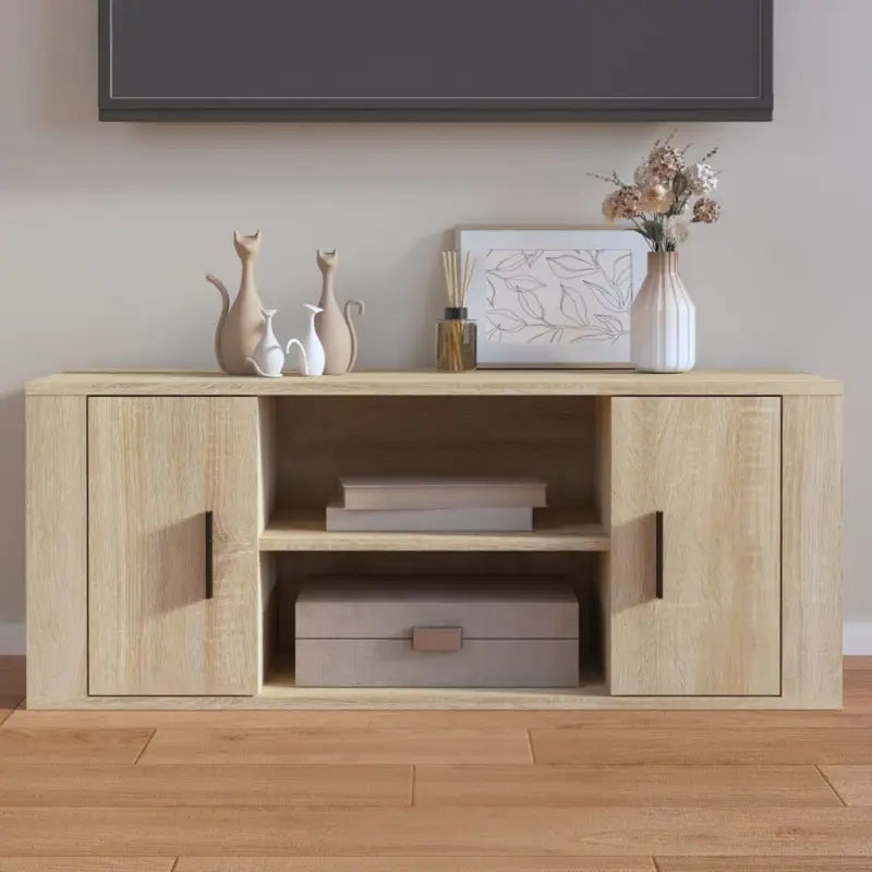 Tv-meubel van bewerkt hout met stijl en stevigheid - Sonoma eiken / 1 - Tv-meubels