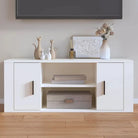 Tv-meubel van bewerkt hout met stijl en stevigheid - Wit / 1 - Tv-meubels