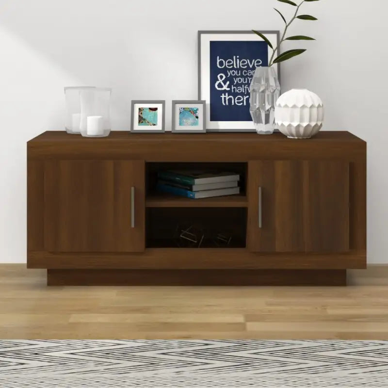 Tv-meubel van bewerkt hout met strak en trendy design - bruin eikenkleur / 1 - Tv-meubels
