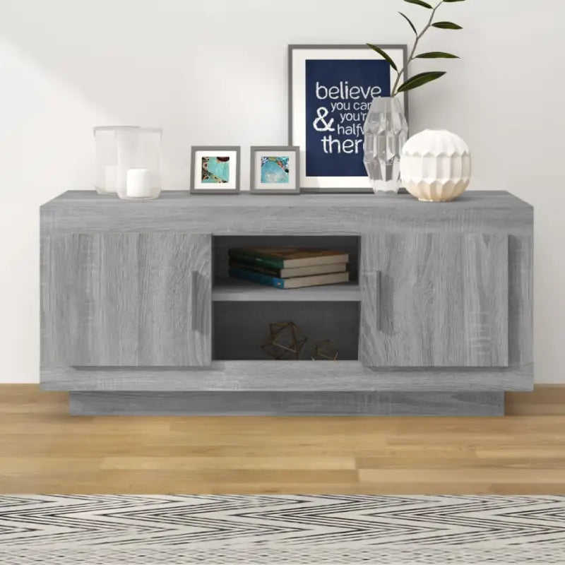 Tv-meubel van bewerkt hout met strak en trendy design - Grijs sonoma / 1 - Tv-meubels