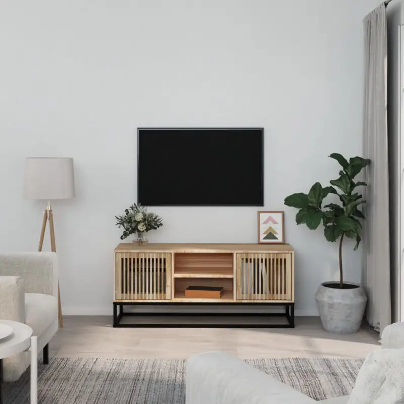 Tv-meubel van bewerkt hout met trendy en duurzaam ontwerp - Bruin / 1 - Tv-meubels