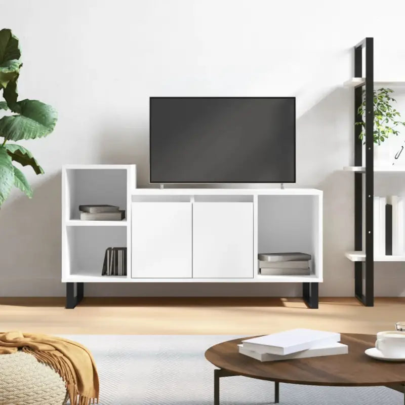 Tv-meubel van bewerkt hout met trendy en praktisch design - Wit / 1 - Tv-meubels