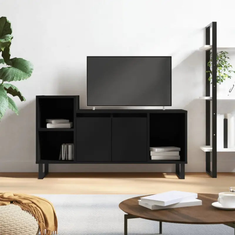 Tv-meubel van bewerkt hout met trendy en praktisch design - Zwart / 1 - Tv-meubels