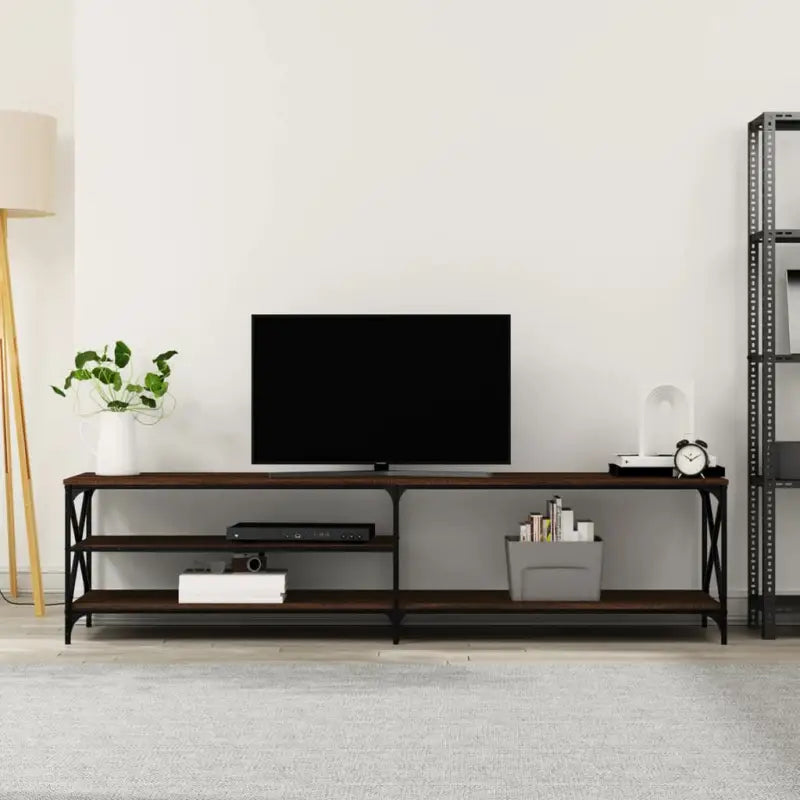 Tv-meubel van bewerkt hout met trendy en praktisch ontwerp - bruin eikenkleur / 1 - Tv-meubels