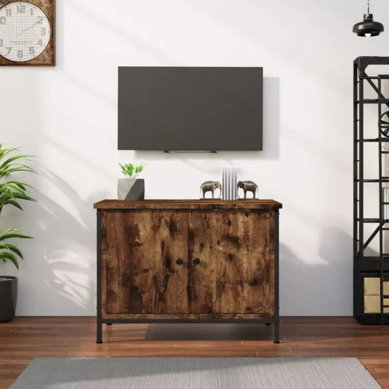 Tv-meubel van bewerkt hout met trendy en praktisch ontwerp - Gerookt eiken / 1 / 60 cm - Tv-meubels