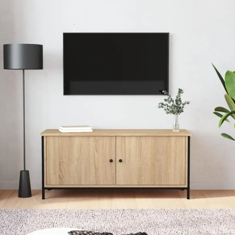 Tv-meubel van bewerkt hout met trendy en praktisch ontwerp - Sonoma eiken / 1 / 102 cm - Tv-meubels