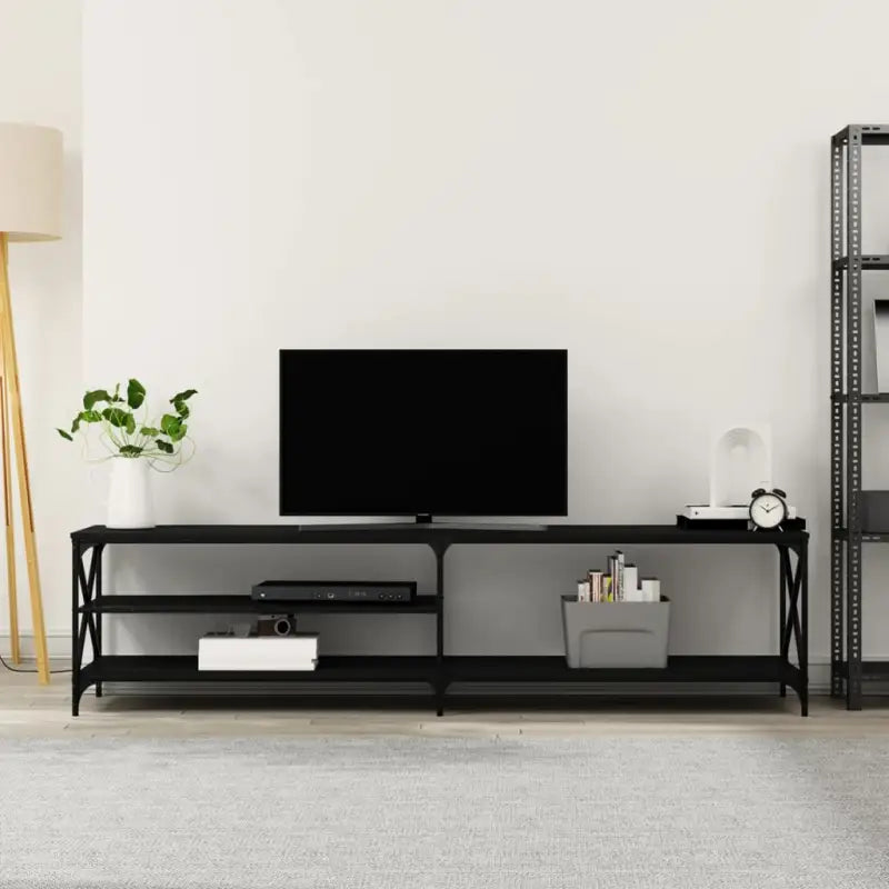 Tv-meubel van bewerkt hout met trendy en praktisch ontwerp - Zwart / 1 - Tv-meubels