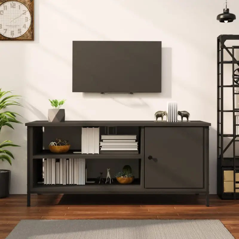 Tv-meubel van bewerkt hout met trendy en praktisch ontwerp - Zwart / 1 - Tv-meubels
