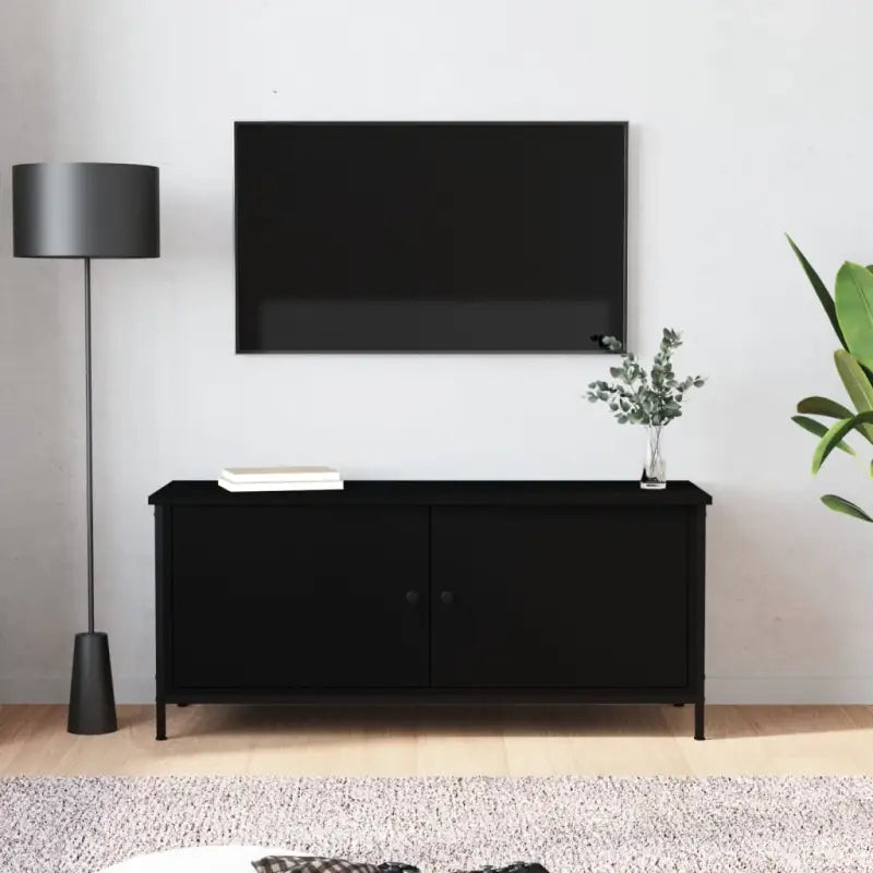 Tv-meubel van bewerkt hout met trendy en praktisch ontwerp - Zwart / 1 / 102 cm - Tv-meubels