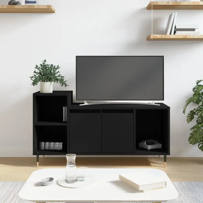 Tv-meubel van bewerkt hout met trendy en praktisch ontwerp - Zwart / 1 - Tv-meubels