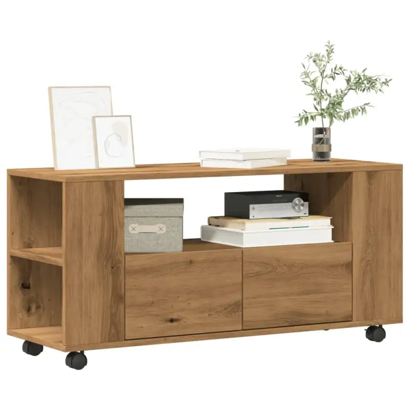 Tv-meubel van bewerkt hout met trendy en praktische stijl - artisanaal eikenkleurig / 1 - Tv-meubels
