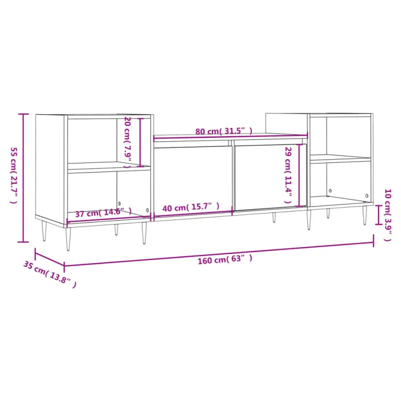 Tv-meubel van bewerkt hout met trendy en praktische uitstraling - Tv-meubels