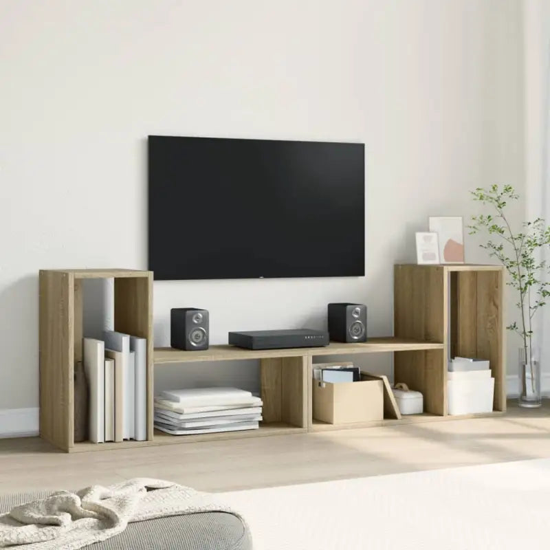 Tv-meubel van bewerkt hout met veel opbergruimte voor woon- of slaapkamer - Tv-meubels