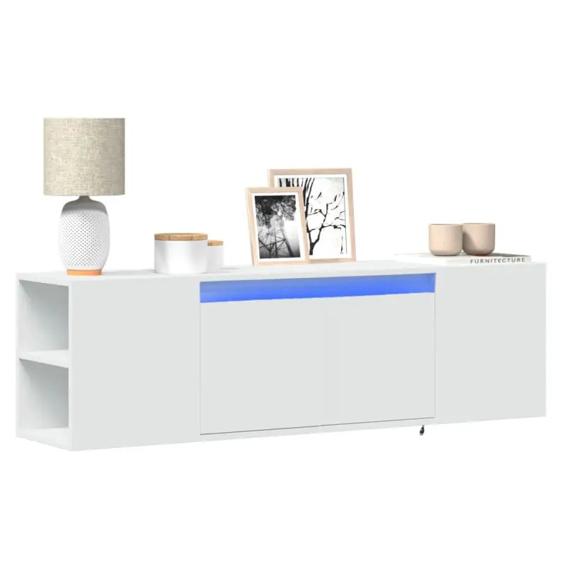 Tv-meubel van bewerkt hout voor een stabiele en duurzame woonkameract - Wit / 1 / 135 cm - Tv-meubels