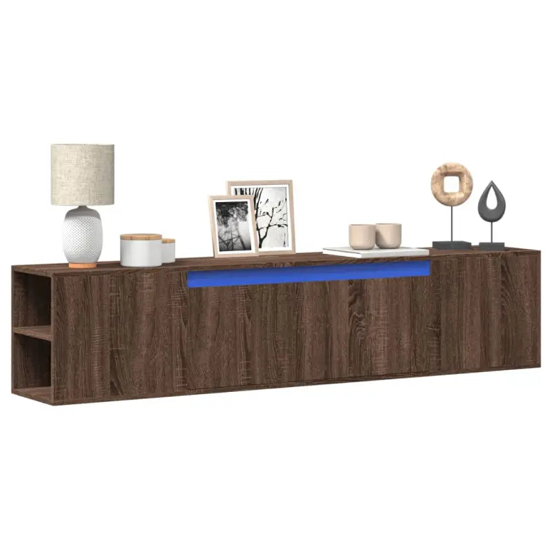 Tv-meubel van bewerkt hout voor een stabiele en duurzame woonkameract - bruin eikenkleur / 1 / 180 cm - Tv-meubels