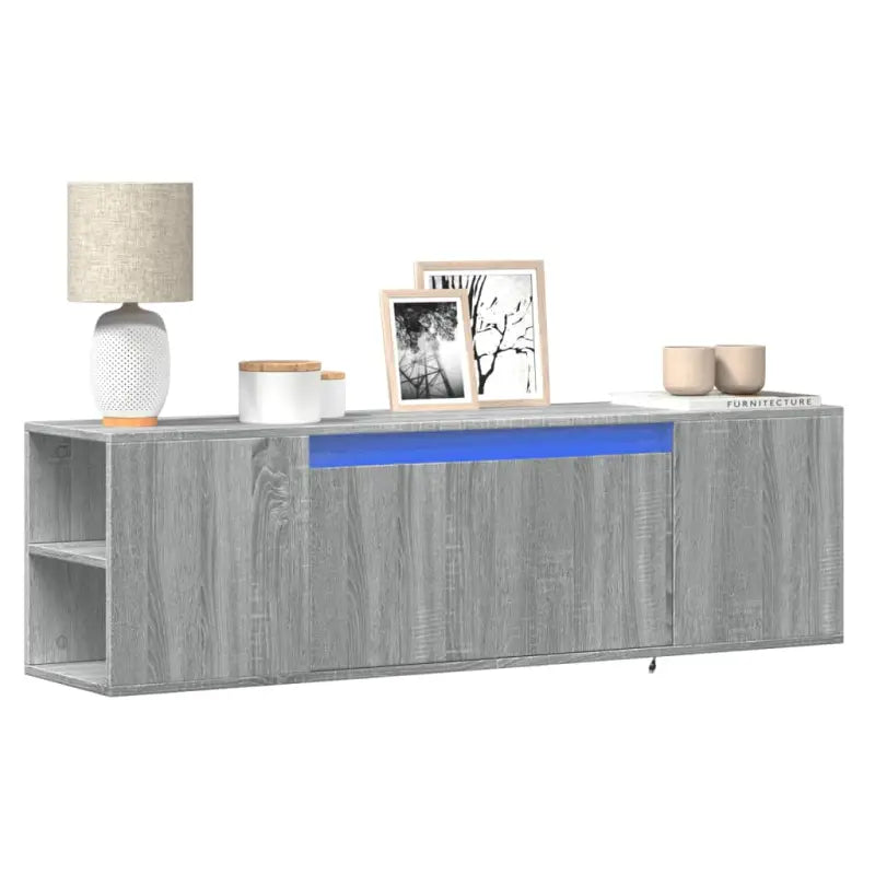 Tv-meubel van bewerkt hout voor een stabiele en duurzame woonkameract - Grijs sonoma / 1 / 135 cm - Tv-meubels