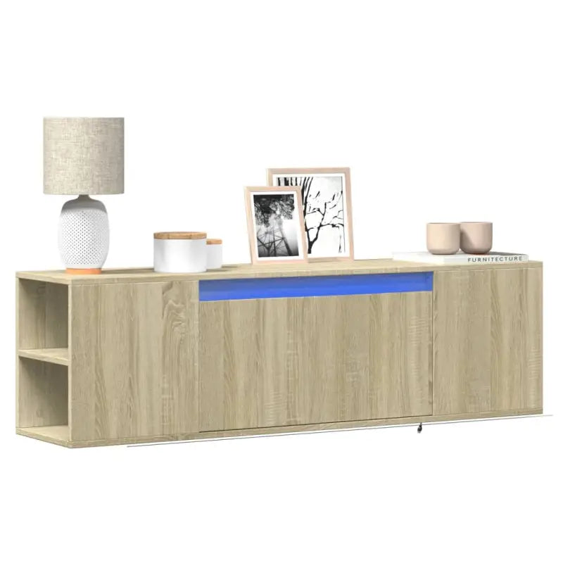Tv-meubel van bewerkt hout voor een stabiele en duurzame woonkameract - Sonoma eiken / 1 / 135 cm - Tv-meubels