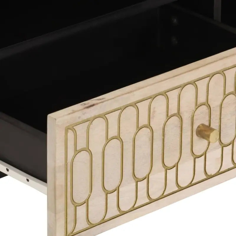 Tv-meubel van massief mangohout met houten poten voor een trendy uitstraling - Tv-meubels