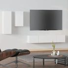 Tv-meubels in grijs sonoma met bewerkt hout voor een klassiek accent - Wit / 4 / 80 cm - Tv-meubels