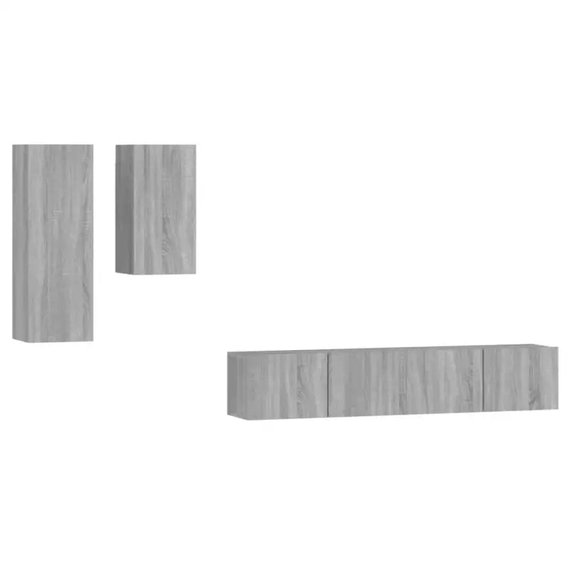 Tv-meubels in grijs sonoma met bewerkt hout voor een klassiek accent - Tv-meubels