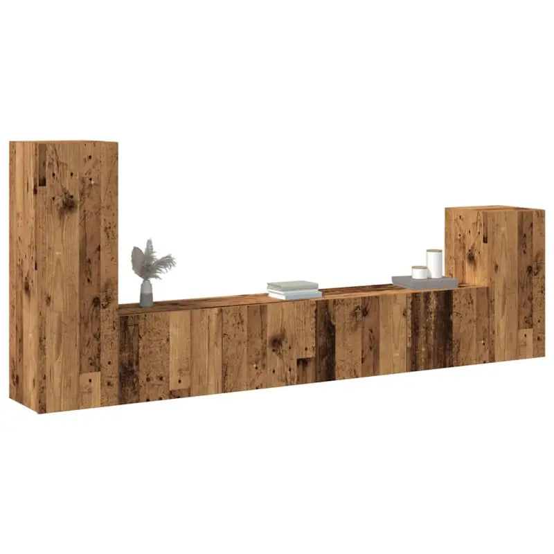 Tv-meubels in grijs sonoma met bewerkt hout voor een klassiek accent - Oud hout / 4 / 80 cm - Tv-meubels