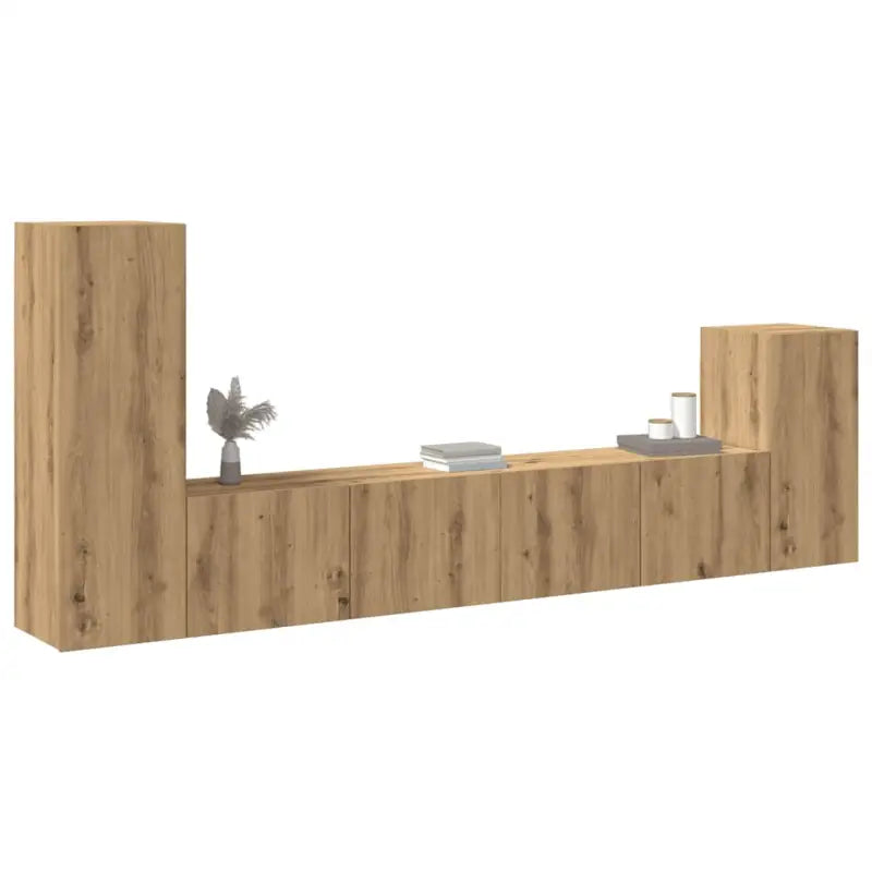 Tv-meubels in grijs sonoma met bewerkt hout voor een klassiek accent - artisanaal eikenkleurig / 4 / 80 cm - Tv-meubels