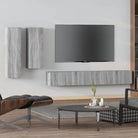 Tv-meubels in grijs sonoma met bewerkt hout voor een klassiek accent - Grijs sonoma / 4 / 100 cm - Tv-meubels