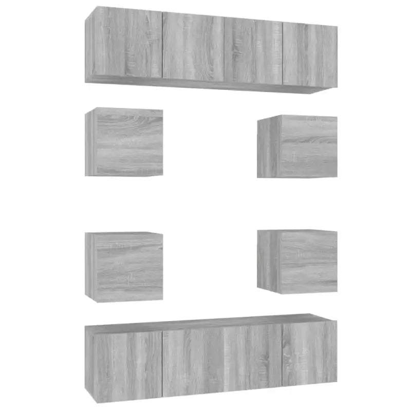 Tv-meubels in grijs sonoma met bewerkt hout voor een stijlvolle woonkamer - Tv-meubels