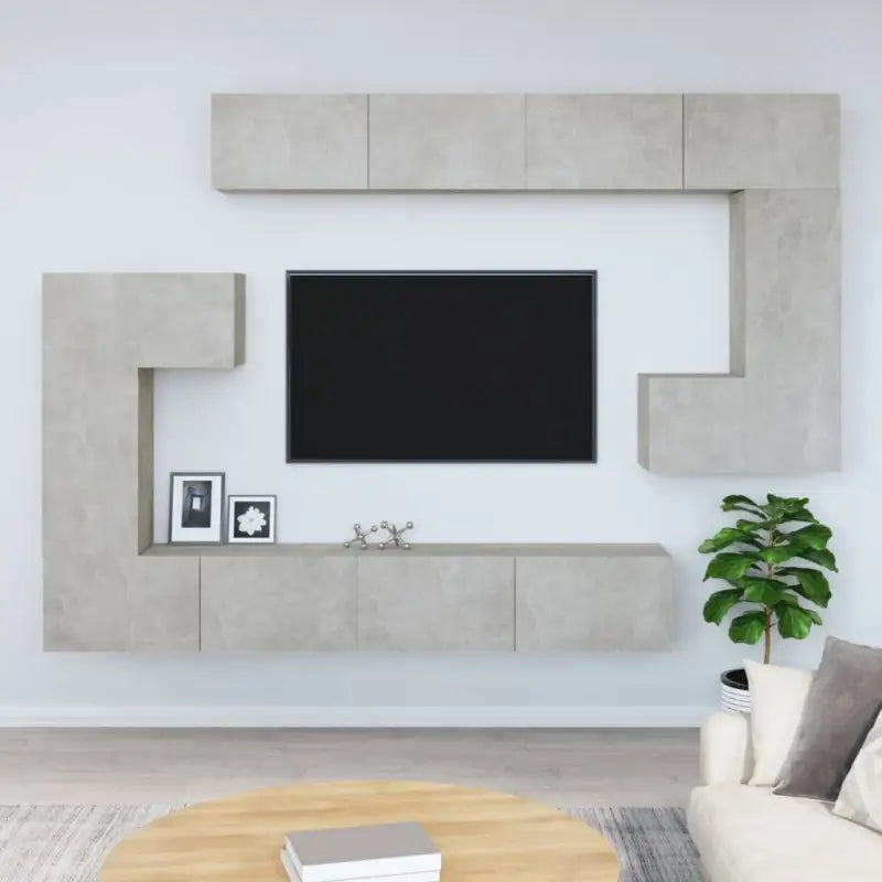 Tv-meubels met bewerkt hout die gemakkelijk schoon te maken - Betongrijs / 1 / 100 cm - Tv-meubels