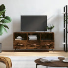 Tv-meubels met bewerkt hout en ijzeren poten voor een trendy uitstraling - Gerookt eiken / 1 - Tv-meubels