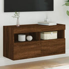 Tv-meubels met duurzame bewerkte hout en rgb led-verlichting - bruin eikenkleur / 1 / 80 cm - Tv-meubels
