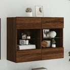 Tv-meubels met duurzame bewerkte hout en rgb led-verlichting - bruin eikenkleur / 1 / 78.5 cm - Tv-meubels