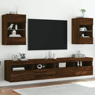 Tv-meubels met duurzame bewerkte hout en rgb led-verlichting - bruin eikenkleur / 2 / 40 cm - Tv-meubels