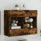 Tv-meubels met duurzame bewerkte hout en rgb led-verlichting - Gerookt eiken / 1 / 78.5 cm - Tv-meubels