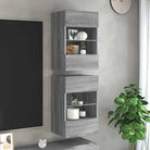 Tv-meubels met duurzame bewerkte hout en rgb led-verlichting - Grijs sonoma / 2 / 40 cm - Tv-meubels