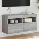 Tv-meubels met duurzame bewerkte hout en rgb led-verlichting - Grijs sonoma / 1 / 80 cm - Tv-meubels