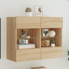 Tv-meubels met duurzame bewerkte hout en rgb led-verlichting - Sonoma eiken / 1 / 78.5 cm - Tv-meubels