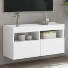 Tv-meubels met duurzame bewerkte hout en rgb led-verlichting - Wit / 1 / 80 cm - Tv-meubels
