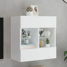 Tv-meubels met duurzame bewerkte hout en rgb led-verlichting - Wit / 1 / 58.5 cm - Tv-meubels