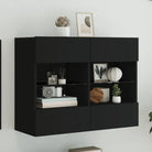 Tv-meubels met duurzame bewerkte hout en rgb led-verlichting - Zwart / 1 / 78.5 cm - Tv-meubels