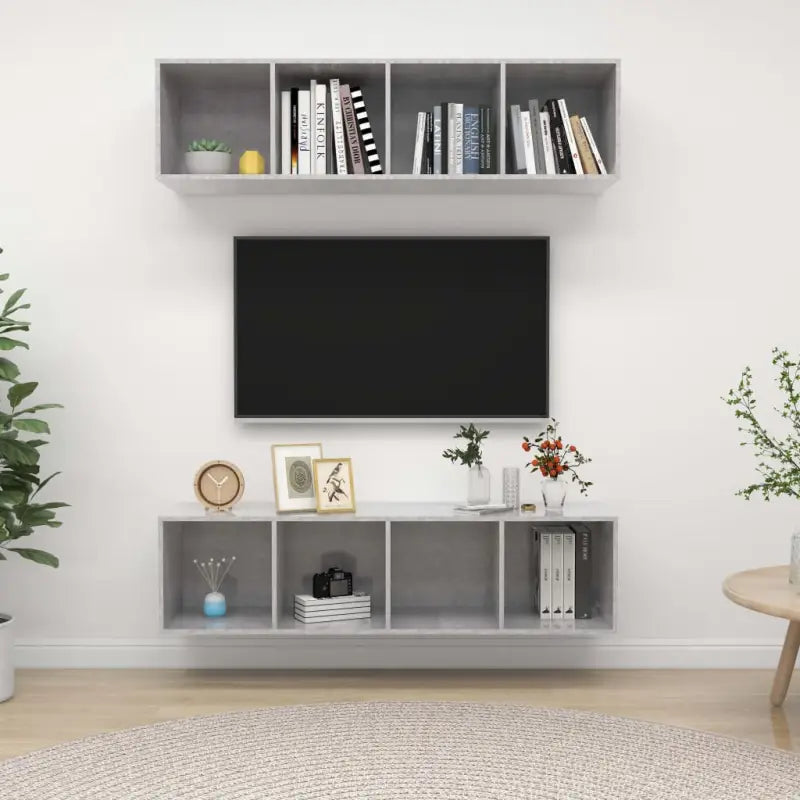 Tv-meubels met opbergruimte die je muur flexibel kunnen ophangen - Betongrijs / 2 - Tv-meubels