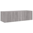 Tv-meubels met RGB LED-verlichting in grijs Sonoma met bewerkt hout - Tv-meubels