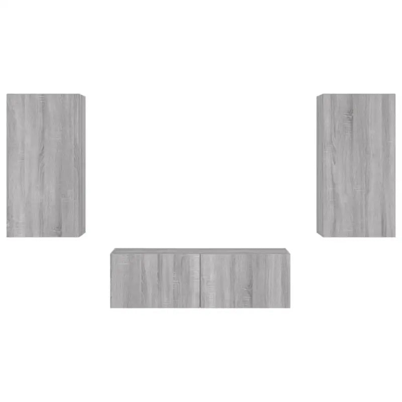 Tv-meubels met RGB LED-verlichting in grijs Sonoma met bewerkt hout - Tv-meubels