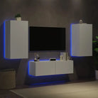 Tv-meubels met RGB LED-verlichting in grijs Sonoma met bewerkt hout - Wit / 1 - Tv-meubels